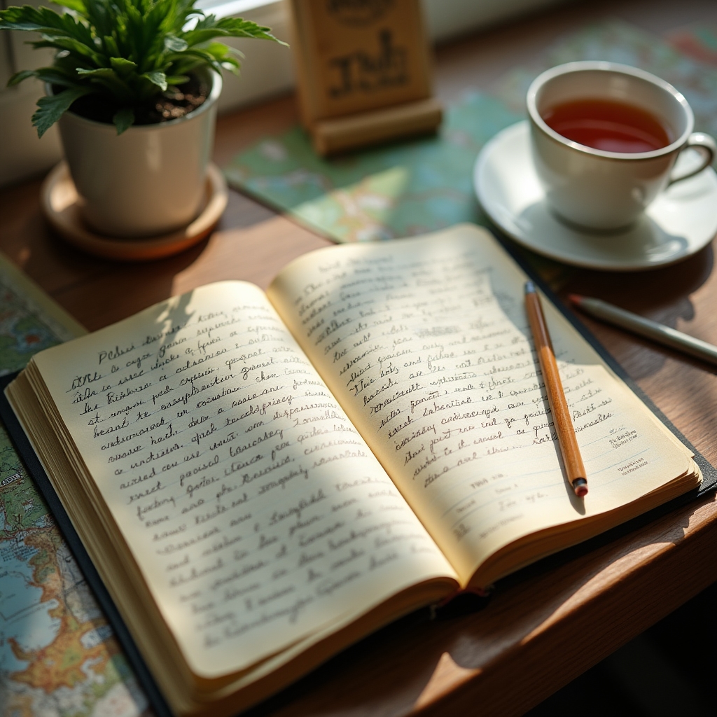 Notebook and trail maps spread on a desk while planning a future course topic